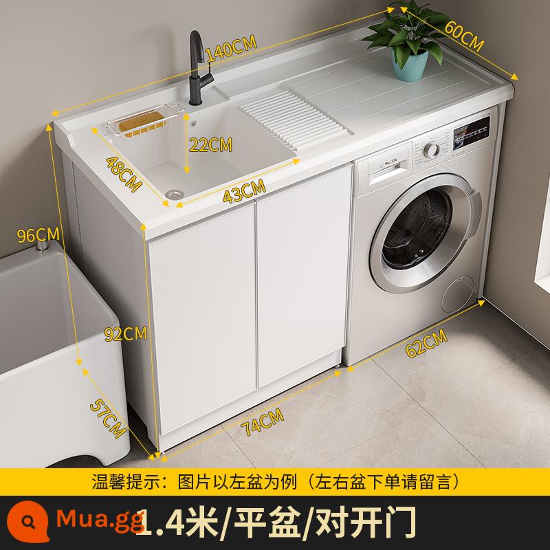 Cắt góc Máy giặt tùy chỉnh Máy tích hợp Tủ Tủ Tủ Nội các không gian Aluminum Drum Laundry Laundry Silhouette Kết hợp với tấm cọ xát - Chậu phẳng-140cm tay cầm giấu kín cửa đôi