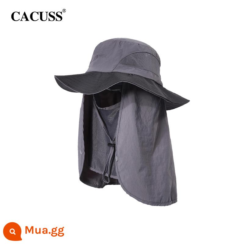 CACUSS Nón Chống Nắng Nam Mùa Hè Ngoài Trời Chống Tia UV Câu Cá Mũ Lớn Chu Vi Đầu Người Cá Nón Hat Hat Hat - xám