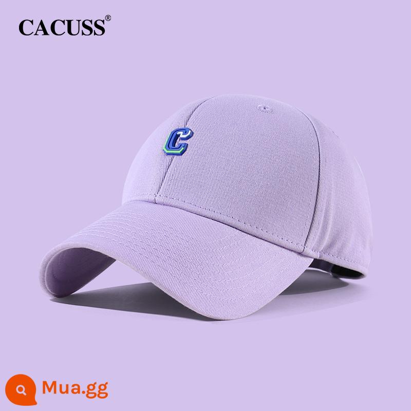 Mũ bóng chày CACUSS nam mùa thu chữ cotton đạt đỉnh mũ nữ nhiều màu chụp đường phố chống nắng mũ che nắng - tím nhạt