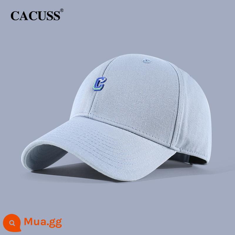 Mũ bóng chày CACUSS nam mùa thu chữ cotton đạt đỉnh mũ nữ nhiều màu chụp đường phố chống nắng mũ che nắng - xám xanh