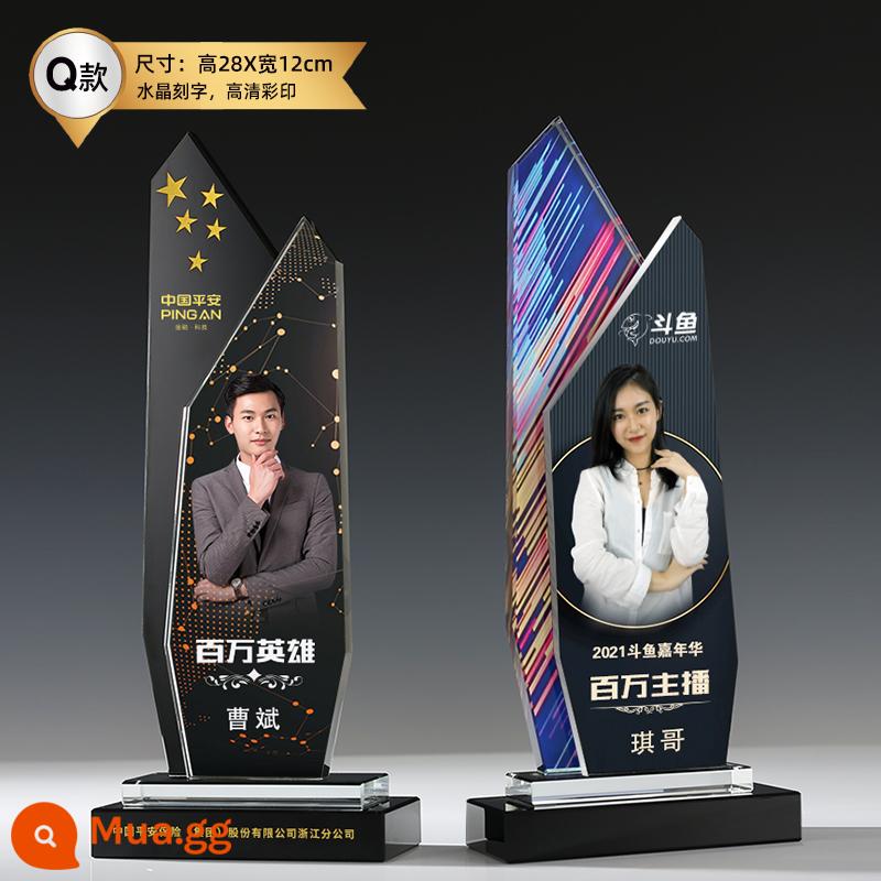 Crystal Trophy Màu sắc tùy chỉnh hình ảnh Championship Trophy Thiết kế sáng tạo Công ty sản xuất Huy chương nhân viên xuất sắc - Đề xuất phong cách nóng bỏng theo phong cách Q