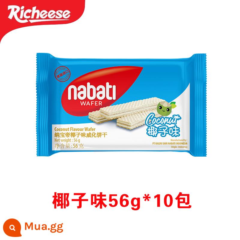 Bánh quy wafer sandwich phô mai Licheese Nabati nhập khẩu Indonesia 56g * 10 túi bán buôn đồ ăn nhẹ nabati - [10 gói] Hương dừa 56g*10 gói