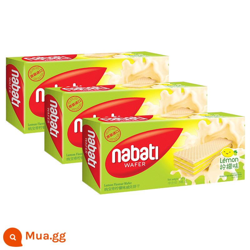 Bánh quy wafer sandwich phô mai Licheese Nabati nhập khẩu Indonesia 56g * 10 túi bán buôn đồ ăn nhẹ nabati - [3 hộp] Hương chanh 145g*3 hộp