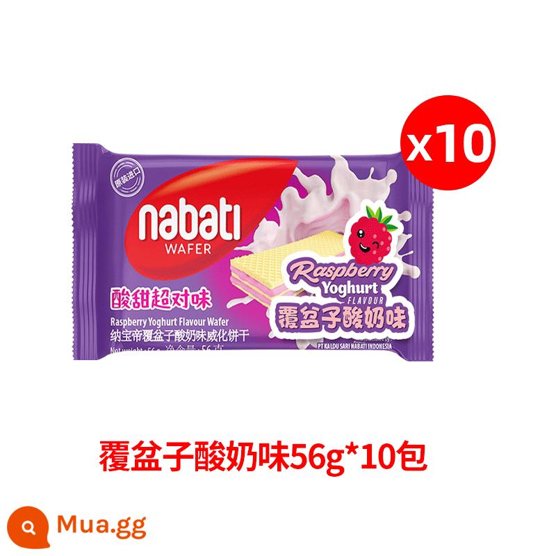 Bánh quy wafer sandwich phô mai Licheese Nabati nhập khẩu Indonesia 56g * 10 túi bán buôn đồ ăn nhẹ nabati - [10 gói] Vị sữa chua mâm xôi 56g*10 gói