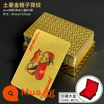 Vàng Poker Thẻ Bay Sáng Tạo Lưới Nhựa Nhựa PVC Đỏ Chống Thấm Nước Có Thể Giặt Thẻ Bay Đồ Chơi Trò Chơi Texas Cắt Hoa - Lưới vàng phong phú + hộp gỗ bộ sưu tập sang trọng