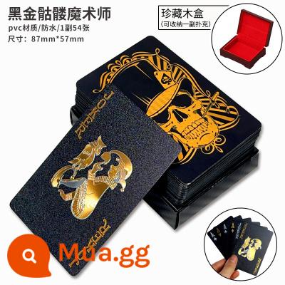 Vàng Poker Thẻ Bay Sáng Tạo Lưới Nhựa Nhựa PVC Đỏ Chống Thấm Nước Có Thể Giặt Thẻ Bay Đồ Chơi Trò Chơi Texas Cắt Hoa - Đầu lâu vàng đen Yaoye + Hộp gỗ bộ sưu tập sang trọng