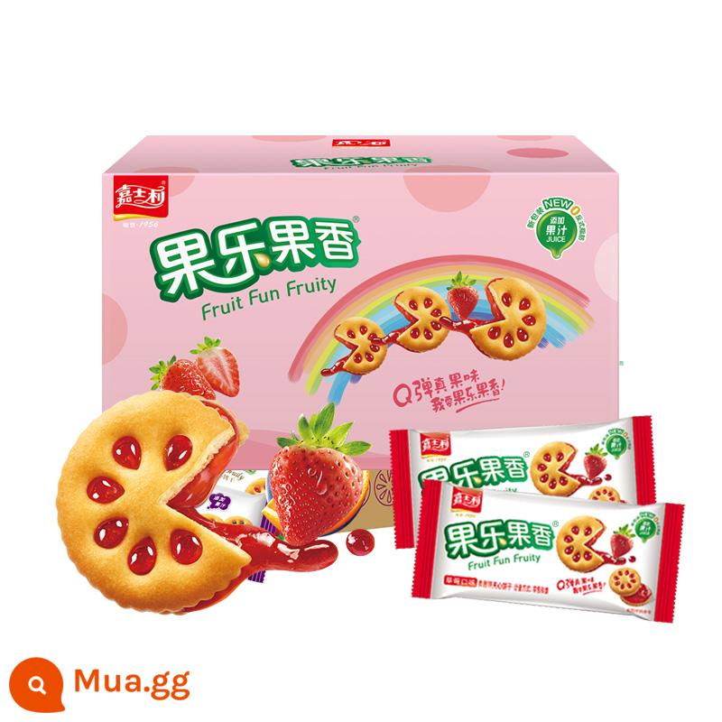 Jiashili Guole Fruit Jam Sandwich Biscuits Đồ ăn nhẹ thông thường Đồ ăn nhẹ Bánh tròn nhỏ Thực phẩm làm no FCL số lượng lớn - [L Lin Yilun Khuyến nghị] Hương dâu 1000g (khoảng 50 gói)*1