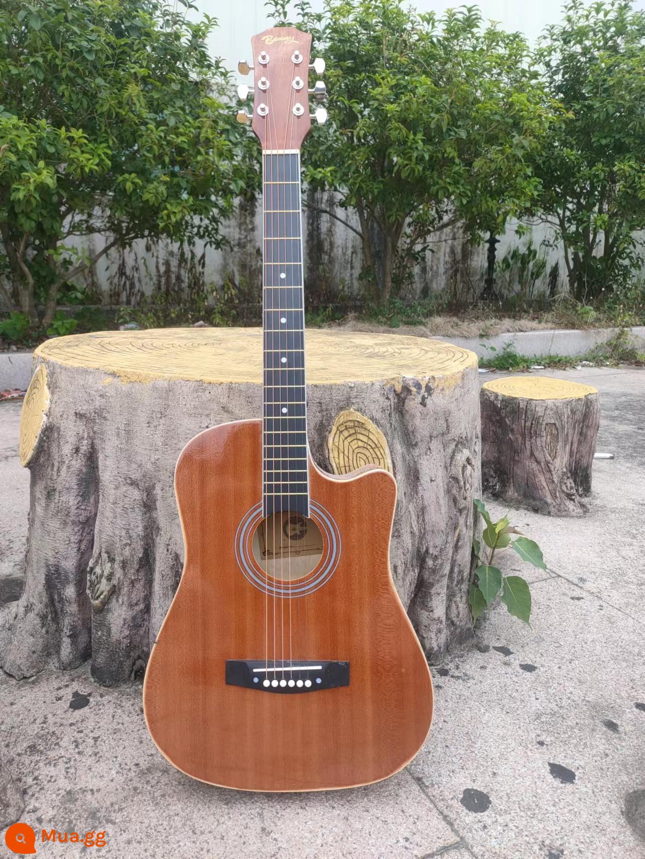 Đàn Guitar Chính Hãng Người Mới Bắt Đầu Học Sinh Nam Và Nữ Thực Hành 38 Inch 41 Inch Dân Gian Đàn Guitar Acoustic Người Mới Nhập Cảnh Nhạc Cụ - Gỗ nguyên khối 38 inch] Sapele viền + gói quà tặng đầy đủ + dạy học