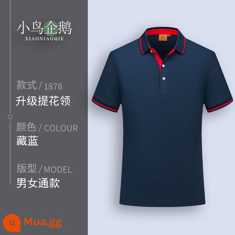 Quần áo làm việc tùy chỉnh T-shirt quần áo làm việc tùy chỉnh-thực hiện đội mùa hè cotton văn hóa quảng cáo áo POLO ngắn tay in LOGO - D Hải quân