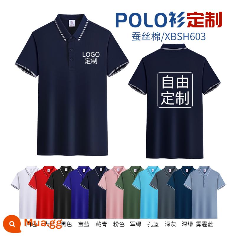 Quần áo làm việc tùy chỉnh T-shirt quần áo làm việc tùy chỉnh-thực hiện đội mùa hè cotton văn hóa quảng cáo áo POLO ngắn tay in LOGO - -------J: Mẫu cotton lụa hai cạnh trắng 42 tệ -------