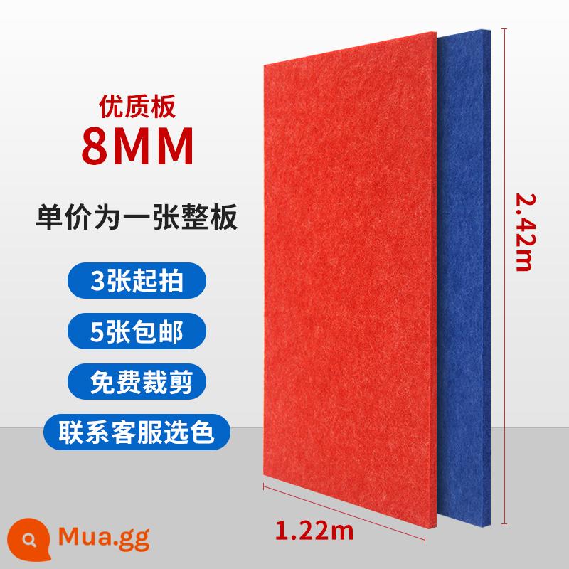 Tấm hấp thụ âm thanh bằng sợi polyester ktv mẫu giáo đặc biệt phòng piano phòng thu âm rạp chiếu phim phòng thu âm trang trí tường tấm nỉ cách âm - Tấm chất lượng cao dày 8 mm, mật độ 3,2kg, toàn bộ tấm 1,22 * 2,42 mét