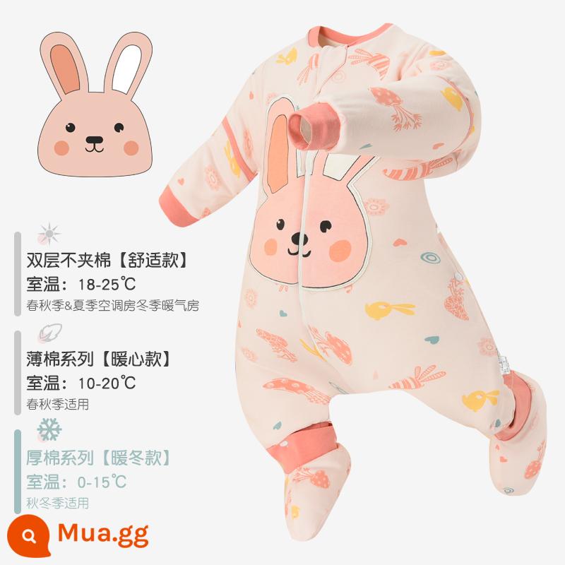 Túi ngủ của bé Mùa xuân và Bông mùa thu, đá chống lại trẻ em, Cổ vật, Chân cotton Big Kids Cotton bị ức chế, Mùa thu và mùa đông dày bốn mùa - Thỏ Nhỏ Andy [cotton dày dặn kháng khuẩn ấm áp phong cách mùa đông]