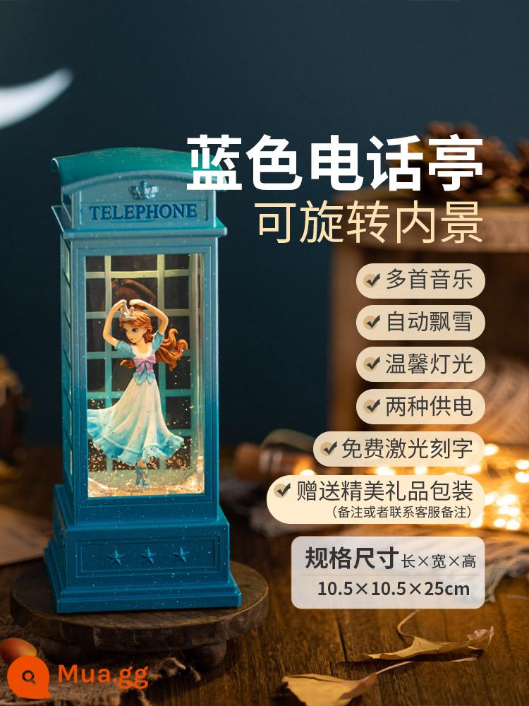 Hộp Nhạc Công Chúa Elsa Hộp Nhạc Frozen Elsa Quả Cầu Pha Lê Bé Gái Bé Gái Quà Tặng Sinh Nhật Trẻ Em - Vòng quay "Phone Booth Blue" của Công chúa Vinnie