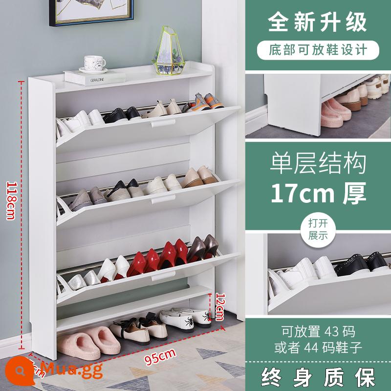 Tủ giày siêu mỏng 17cm cửa gia đình tiết kiệm đơn giản hiện đại tủ đựng đồ hẹp dung tích lớn thùng lật giá để giày nhỏ - Chiều dài 95 Độ dày 17 Chiều cao 118