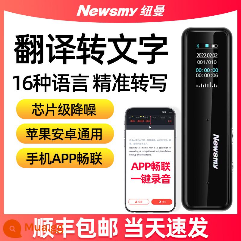 Bút ghi âm Newman XD01 chuyên nghiệp giảm tiếng ồn độ nét cao di động chờ dài dung lượng lớn thiết bị hội nghị chuyển văn bản thành văn bản - đen