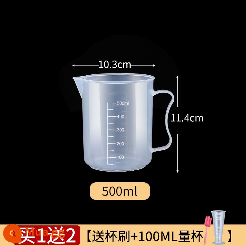 Cốc đong có vạch đo thùng đong nhựa thực phẩm quán trà sữa chuyên dụng làm bánh dung tích lớn xi lanh đong ml cốc đong nhỏ - 500ML