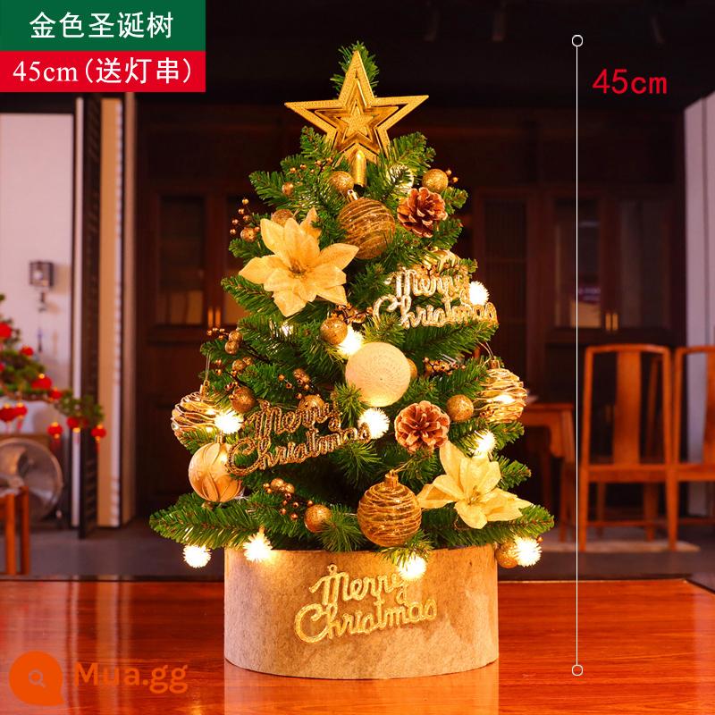 Tiansheng Hàn Quốc Phiên bản Mini Tree Christmas Tree Home đặt bữa ăn Giáng sinh Trang trí đồ trang trí sáng tạo đồ trang trí sáng tạo - Mô hình vàng 45 cm [đáy che cây miễn phí và dây đèn miễn phí]