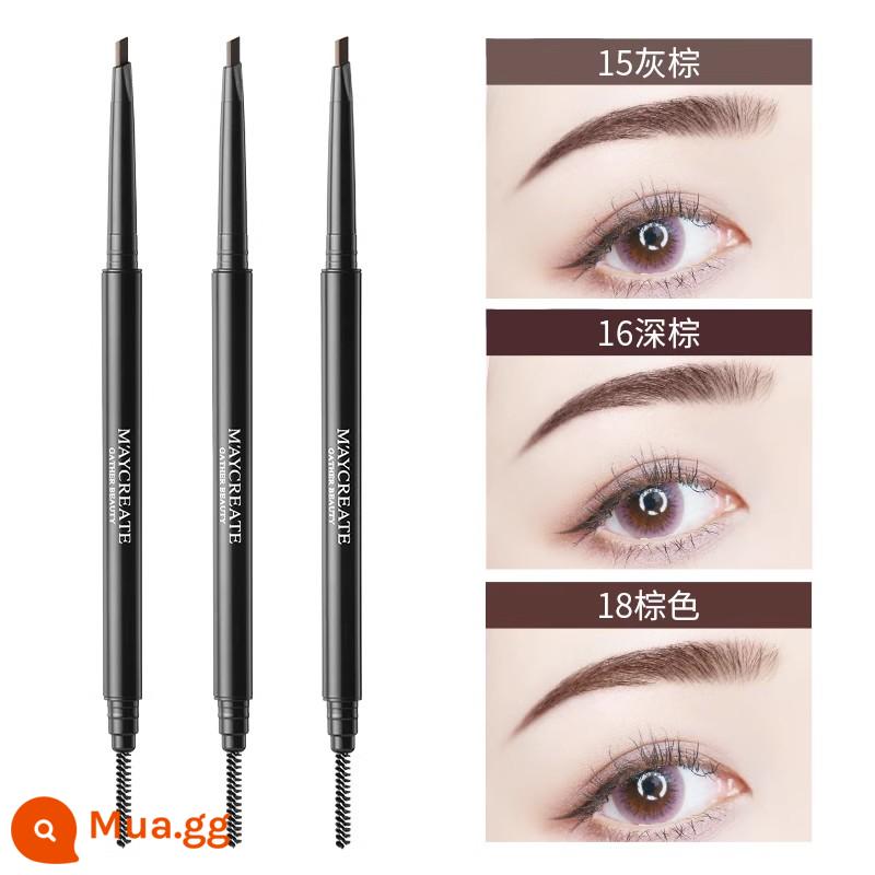 3pcs|Athletic Chuangyan Eyebrow Pencil Không thấm nước và mồ hôi cho nữ - Mẫu rất đẹp (15 nâu xám + 16 nâu sẫm + 18 nâu)