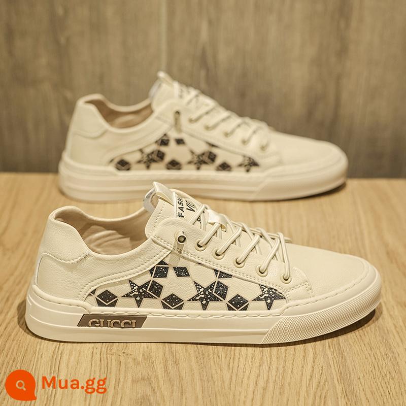 Nhà Ga Châu Âu Giày Nam Mùa Đông Phù Hợp Với Giày Sneaker Nam Giày Da Đế Bằng Nam Giày Thể Thao Hợp Thời Trang Cao Cấp - màu cát