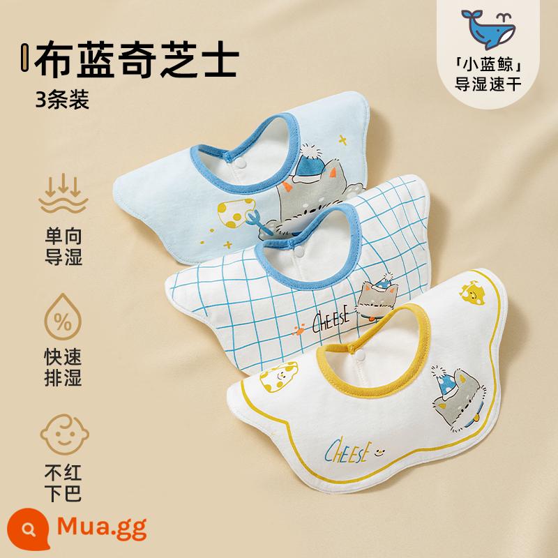 Betis yếm bé mùa thu đông nguyên chất cotton gạc nước bọt khăn ăn bé sơ sinh chống thấm nước chống nhổ nước bọt yếm - Phô mai Blanche [100% cotton* thấm ẩm và nhanh khô] 3 gói