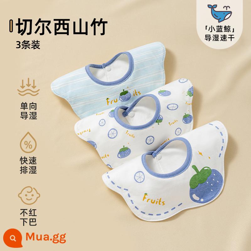 Betis yếm bé mùa thu đông nguyên chất cotton gạc nước bọt khăn ăn bé sơ sinh chống thấm nước chống nhổ nước bọt yếm - Chelsea Mangosteen [100% cotton* thấm ẩm và nhanh khô] 3 gói