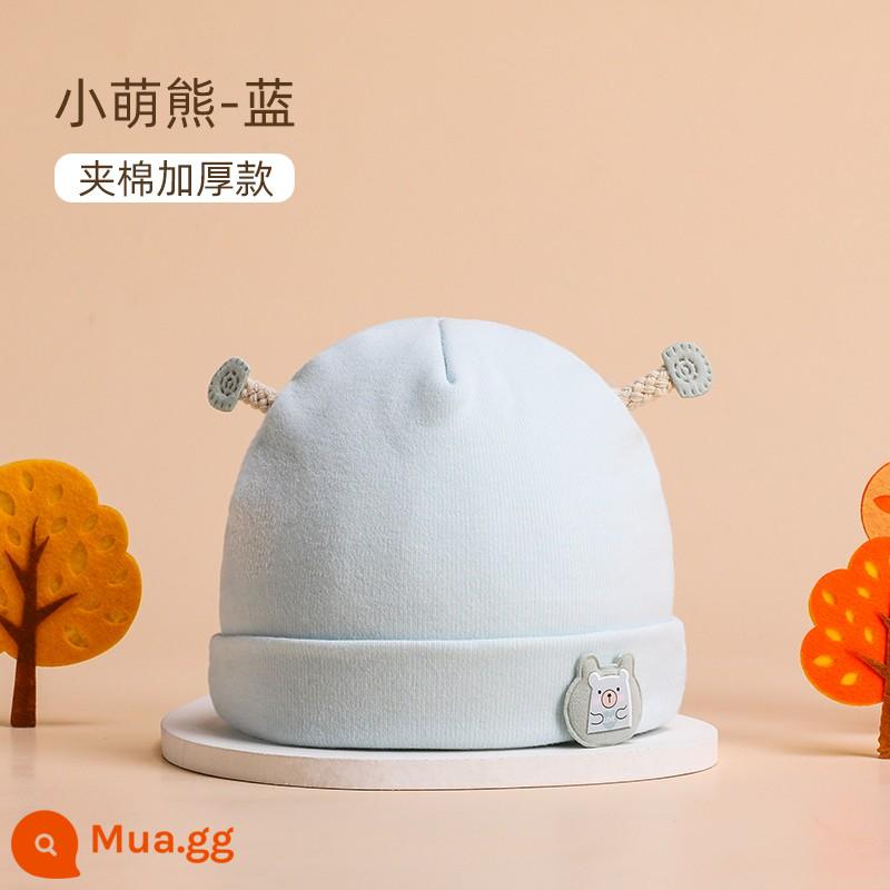 Mũ Bé Bettys Mùa Xuân Và Mùa Thu Mới Cotton Lốp Nón Sơ Sinh Nam Cho Bé Sơ Sinh 0-6 Tháng Mùa Thu Đông - Chú Gấu Nhỏ Dễ Thương-Blue (Mùa Thu và Mùa Đông)