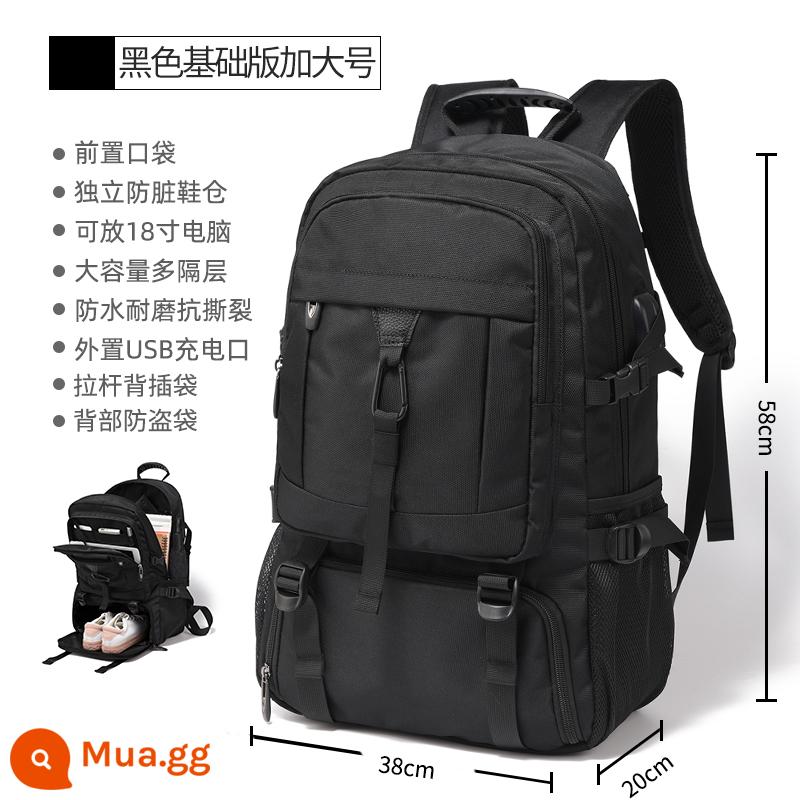 Túi Du Lịch Ba Lô Nam Dung Lượng Siêu Lớn Đi Công Tác Hành Lý Ba Lô Thể Thao Leo Núi Ngoài Trời Máy Tính Schoolbag Nữ - Đen XL B