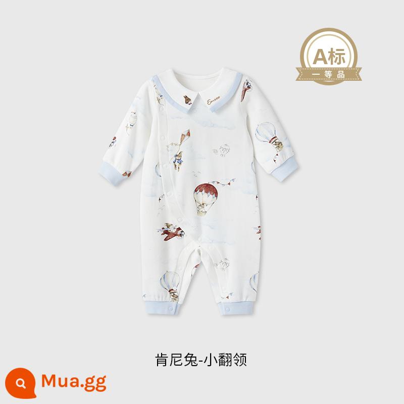 Manxi bé gái quần áo thu đông quần áo bé sơ sinh Tianzhu jumpsuit liền thân thân thiện với làn da bé gái đi chơi áo liền quần - Kenny Rabbit [ve áo nhỏ]