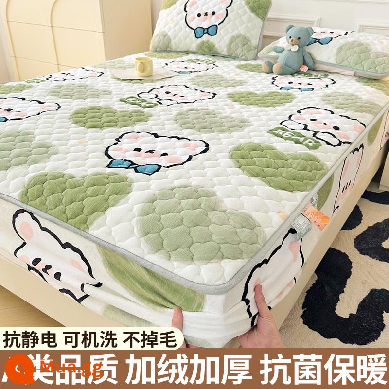 Nhung sữa chần bông trang bị tấm đơn mảnh san hô flannel trải giường mùa đông dày Simmons nệm giường túi trải giường - Wombat [Kháng khuẩn loại A/ấm áp và không rụng lông]