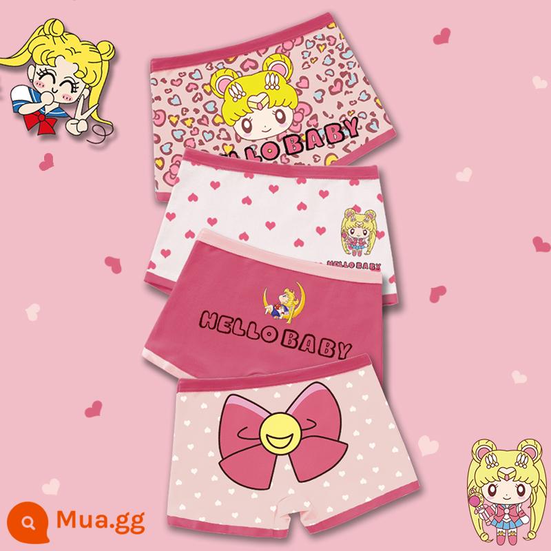 Quần lót trẻ em bé gái cotton nguyên chất full boxer bé gái trung và lớn quần đùi boxer trẻ em năm sinh thỏ đỏ Tết - 4M--ST-80059