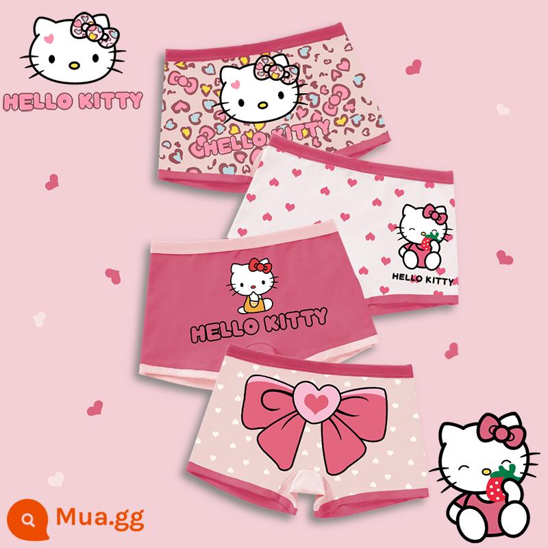 Quần lót trẻ em bé gái cotton nguyên chất full boxer bé gái trung và lớn quần đùi boxer trẻ em năm sinh thỏ đỏ Tết - 4M--ST-80102