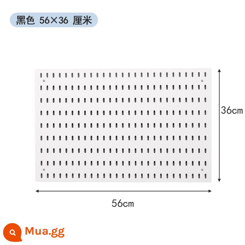 Lỗ lớn bảng tự dán đục lỗ có giá để đồ treo tường nhà bếp không đinh treo bảng treo tường phòng tắm lưu trữ hiện vật - Phiên bản nằm ngang màu trắng có lỗ song song 56*36 [bảng cứng] (bao gồm miếng dán vít)