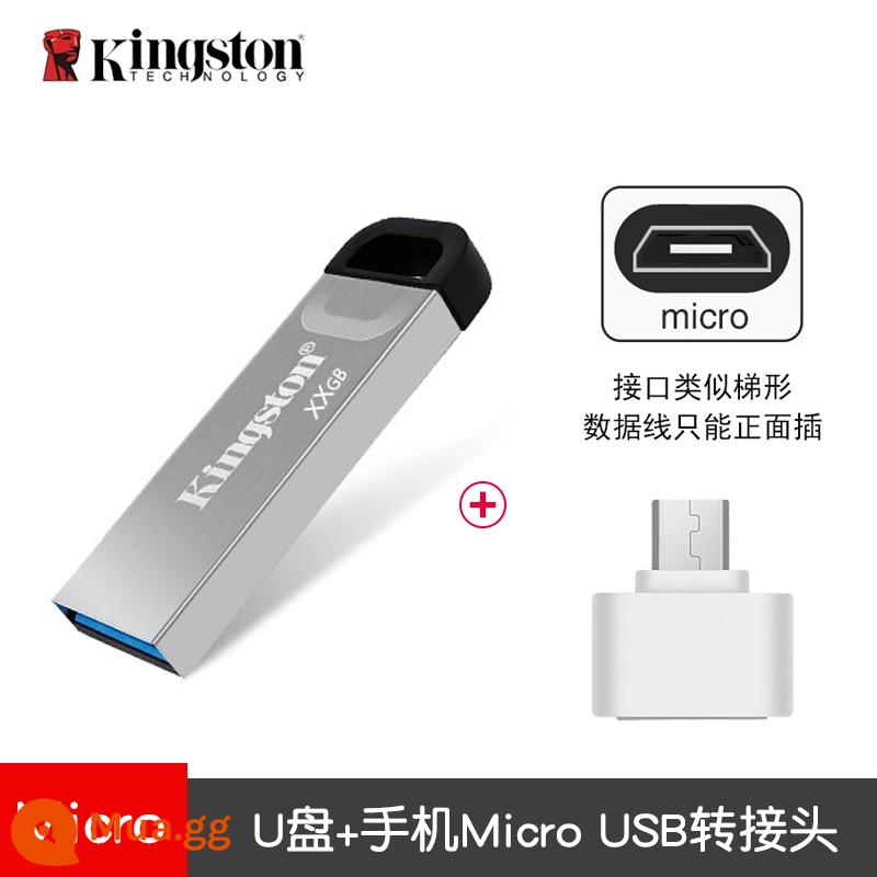 Kingston Ổ Đĩa Flash USB 64G Có Hộp Quà Tặng Tùy Chỉnh Khắc Logo Quà Tặng Đèn LED USB Công Ty Tặng Bộ Đĩa hộp Đóng Gói - +Bộ chuyển đổi Android