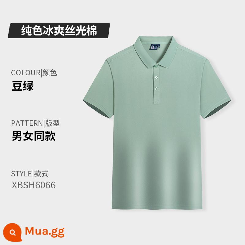 Quần áo công sở có ve áo bằng vải cotton nguyên chất in logo tùy chỉnh áo sơ mi polo khô nhanh dự tiệc công ty Áo sơ mi văn hóa tay ngắn có thêu in - Phần B-Đậu Xanh