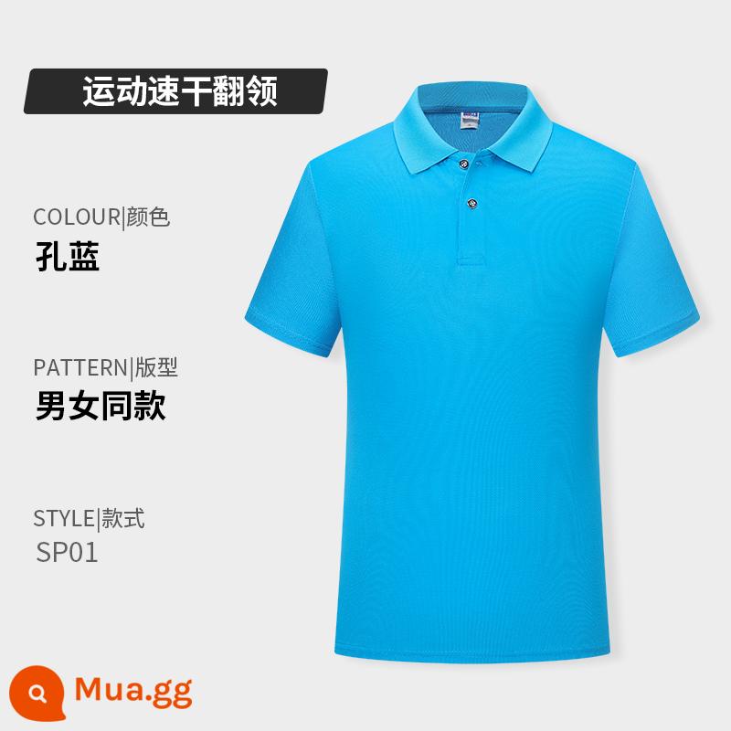 Quần áo công sở có ve áo bằng vải cotton nguyên chất in logo tùy chỉnh áo sơ mi polo khô nhanh dự tiệc công ty Áo sơ mi văn hóa tay ngắn có thêu in - Loại A-Konglan