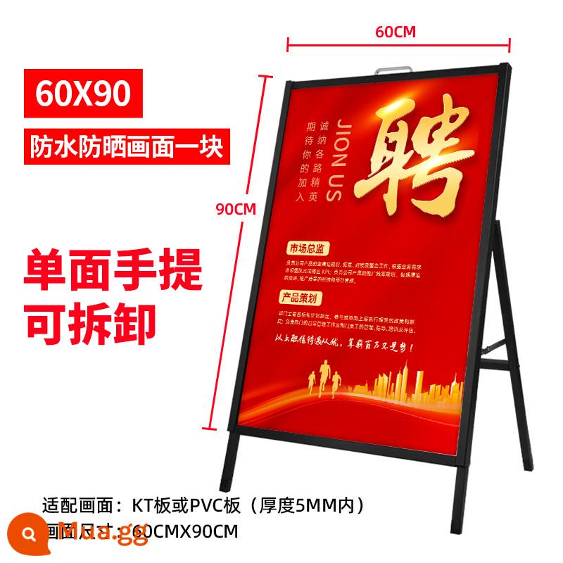 Tuyển dụng ngoài trời biển quảng cáo trưng bày thẻ kt bảng trưng bày đứng poster quảng cáo trưng bày đứng đứng sàn đứng - Nâng cấp - kệ di động một mặt 60x90 + 1 bộ màn hình in