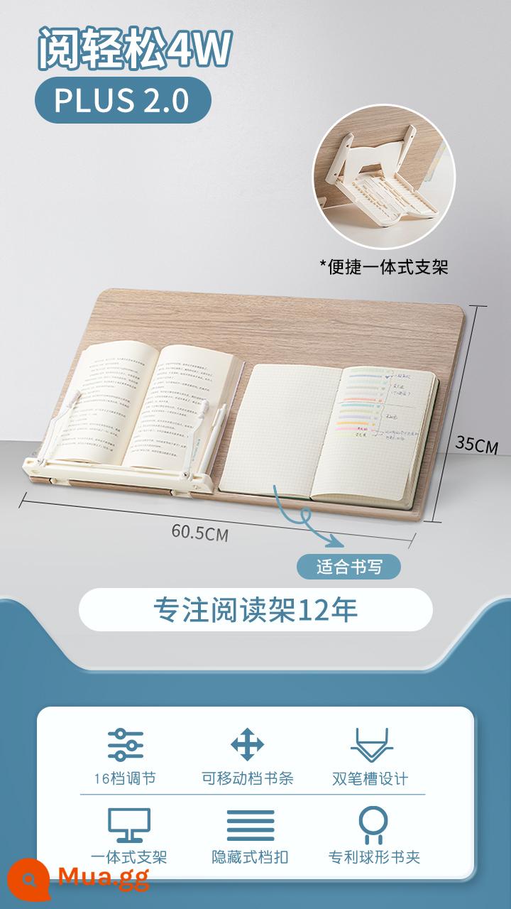 Sách phương Nam Giá đọc sách hai lớp bằng gỗ thơm Giá đọc sách Giá đỡ học tập Bảng viết máy tính để bàn sau đại học Giá sách viết nghiêng Giá đỡ phẳng có thể gập lại Thiết bị kẹp sách Sách cố định Viết bài tập về nhà - Yurelax 4W-PLUS2.0