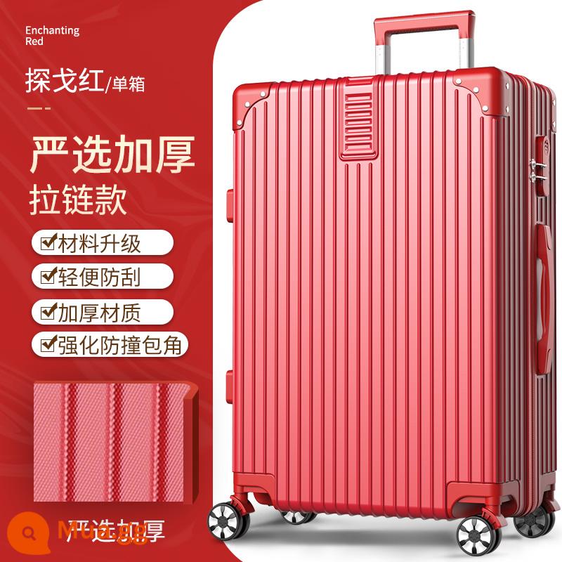 Khung Nhôm Hành Lý Tắt Tiếng Đa Năng Bánh Xe Đẩy Ốp Lưng 24 Inch Nữ Vali Bao Da 20 Mật Khẩu Lên Máy Bay bé Trai - Màu đỏ lễ hội [dây kéo được lựa chọn nghiêm ngặt]