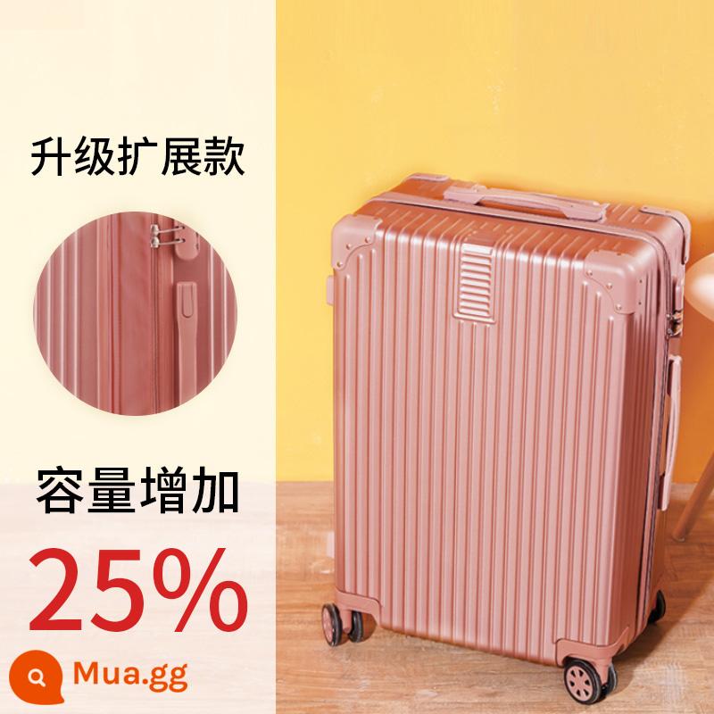 Khung Nhôm Hành Lý Tắt Tiếng Đa Năng Bánh Xe Đẩy Ốp Lưng 24 Inch Nữ Vali Bao Da 20 Mật Khẩu Lên Máy Bay bé Trai - Vàng hồng [nâng cấp và mở rộng]