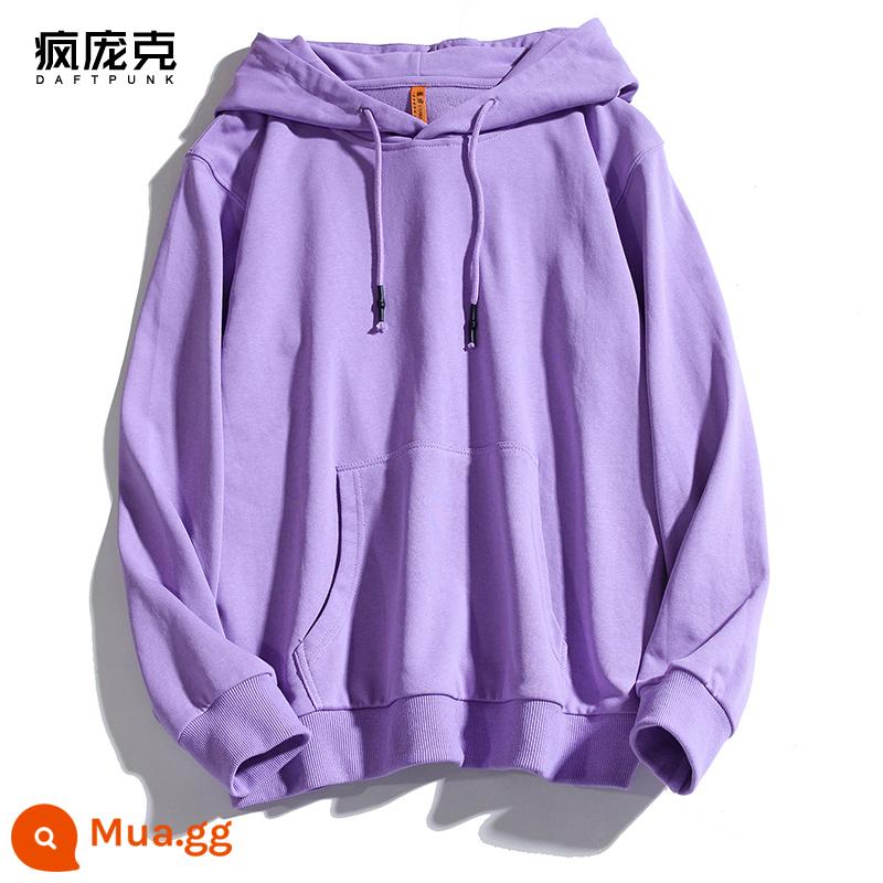 Plus Nhung Cotton Dày Dặn T Áo Hoodie Nữ Hàn Quốc Mới Rời Cổ Đại Học Gió Top Ins Màu Chui Đầu nam - 999 khoai môn tím-không nhung