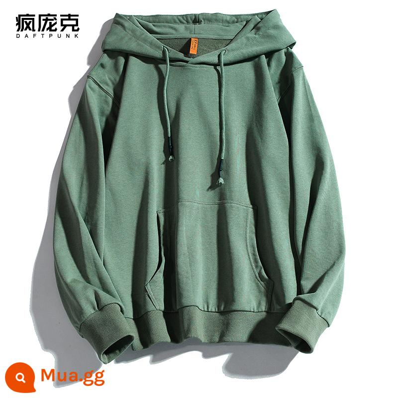 Plus Nhung Cotton Dày Dặn T Áo Hoodie Nữ Hàn Quốc Mới Rời Cổ Đại Học Gió Top Ins Màu Chui Đầu nam - 999 xanh nhạt-không nhung