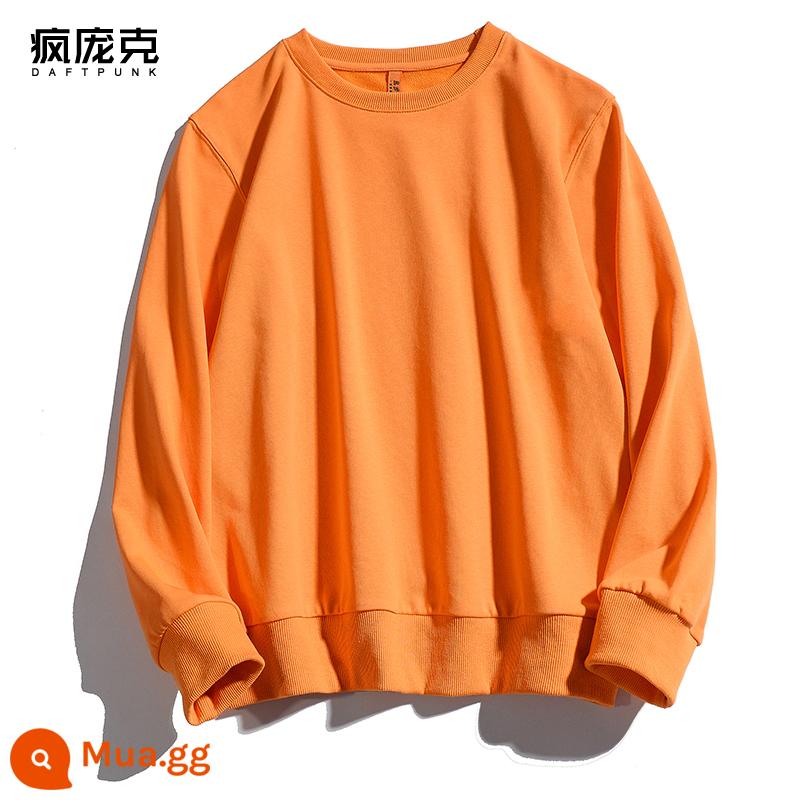 Mùa xuân và mùa thu mới hợp thời trang cotton áo len cơ bản không có mũ của phụ nữ quần áo lớp bên trong dài tay áo khoác nam và nữ áo chui đầu cặp đôi - 111 cam