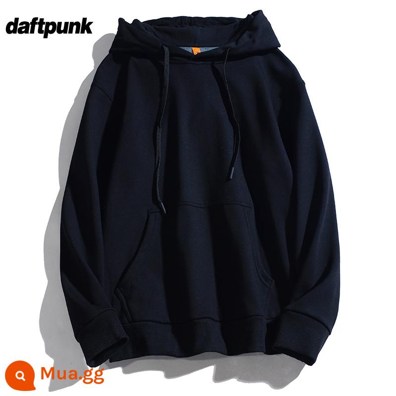 Plus Nhung Cotton Dày Dặn T Áo Hoodie Nữ Hàn Quốc Mới Rời Cổ Đại Học Gió Top Ins Màu Chui Đầu nam - WYY078 nhung đen