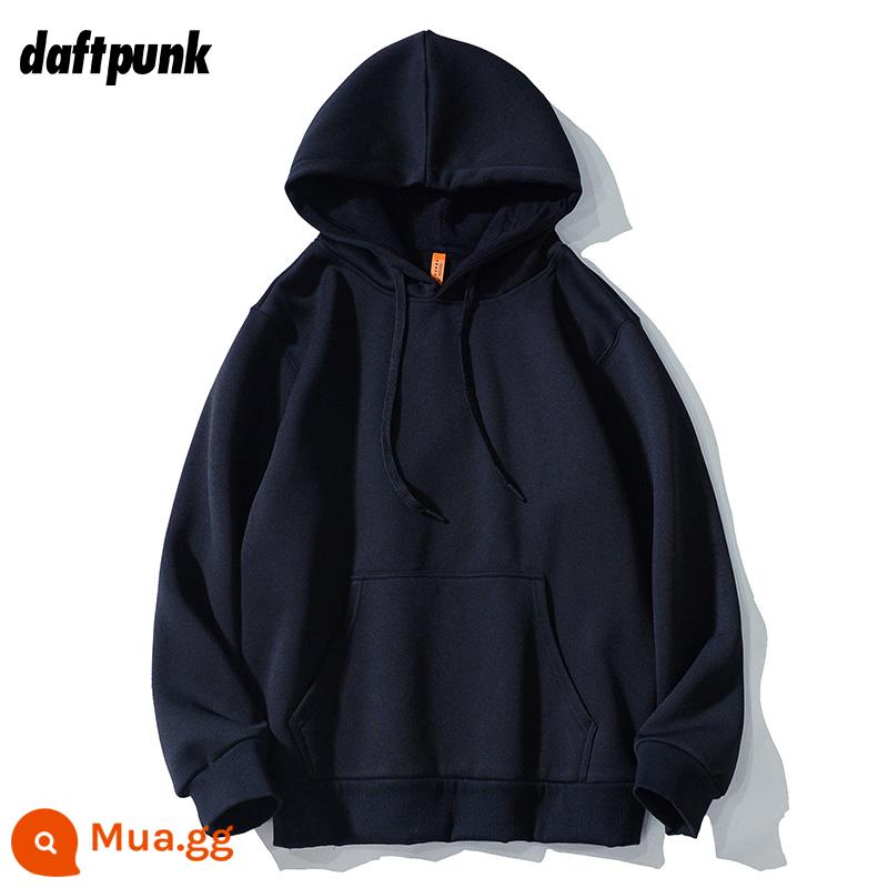 Mùa Thu Mới Retro Đỏ Rượu Lười Màu Trơn Hoodie Nam Nữ Tất Cả Trận Đấu Thường Cặp Đôi Áo Khoác - WY0707 màu đen