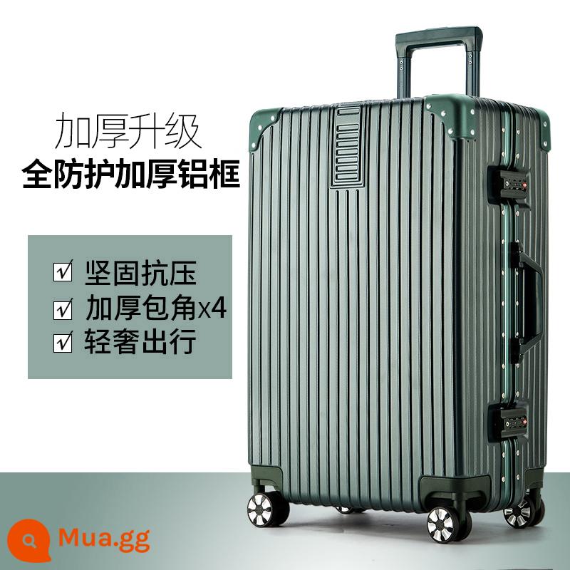 Vỏ xe đẩy bánh xe đa năng vali vali nữ mạnh mẽ và bền 20 inch lên máy bay nam mật khẩu bao da dung tích lớn - Khung nhôm bảo vệ hoàn toàn được nâng cấp dày hơn - màu xanh đậm