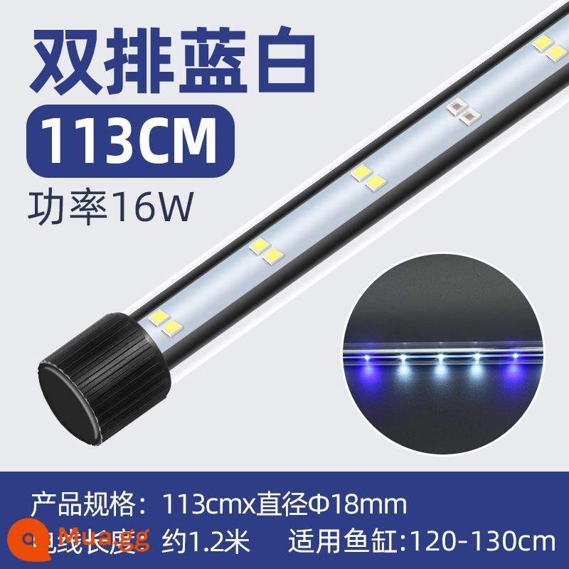 Bể Cá Đèn LED Chống Thấm Nước Ba Màu Đổi Màu Toàn Quang Phổ Sáng Ánh Sáng Nhỏ Chiếu Sáng Bể Cá Ánh Sáng Đánh Giá Cá Ánh Sáng Mút - T4 xanh trắng 113cm phù hợp cho xi lanh 120-130cm