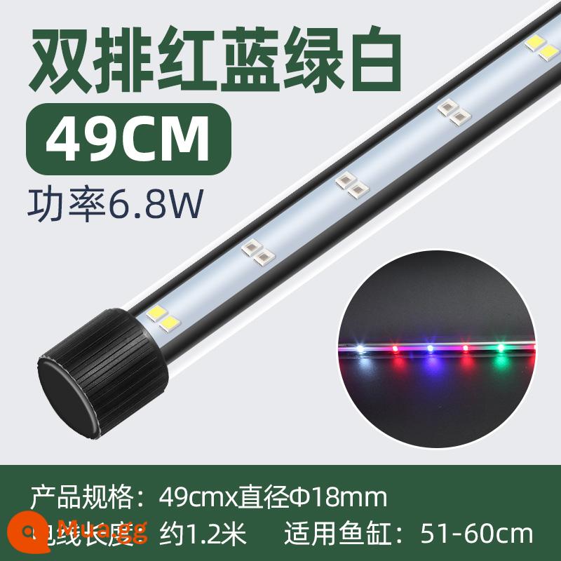 Bể Cá Đèn LED Chống Thấm Nước Ba Màu Đổi Màu Toàn Quang Phổ Sáng Ánh Sáng Nhỏ Chiếu Sáng Bể Cá Ánh Sáng Đánh Giá Cá Ánh Sáng Mút - T4 Zengyan 49cm phù hợp cho bể 51-60cm