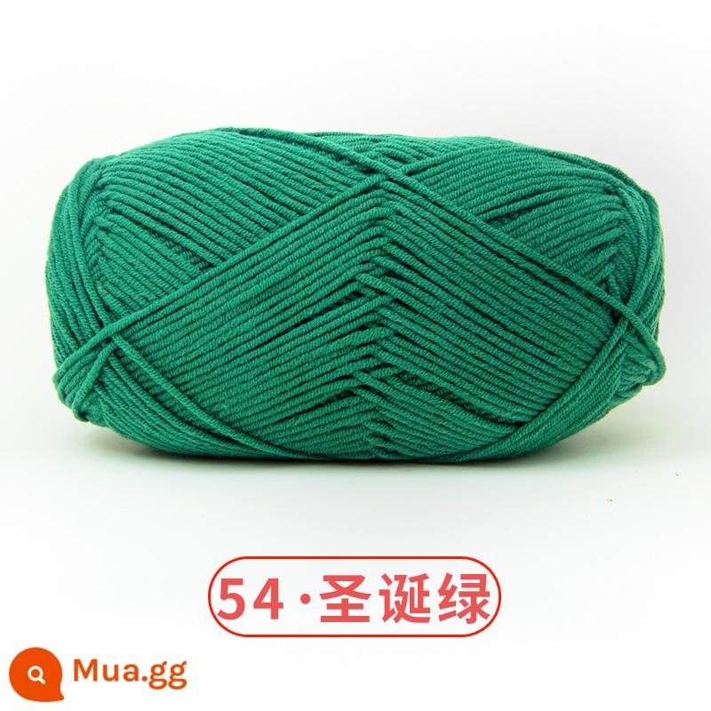 Xuefeier 5 sợi bông sữa búp bê dễ thương 5 sợi cotton chải kỹ sợi sỉ dệt tay tự làm mũ kẹp tóc - 54 Giáng sinh xanh