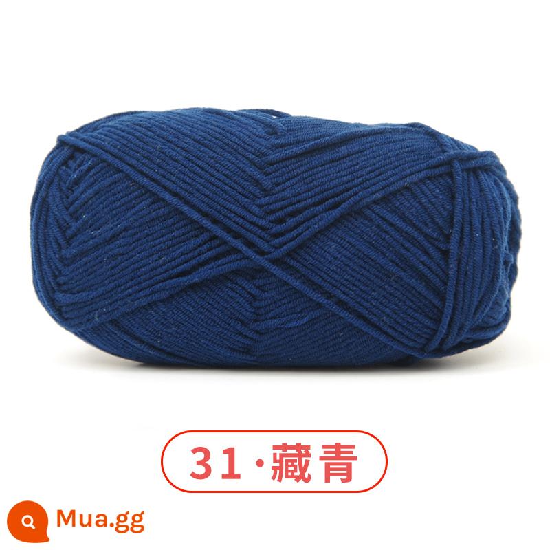 Xuefeier 5 sợi bông sữa búp bê dễ thương 5 sợi cotton chải kỹ sợi sỉ dệt tay tự làm mũ kẹp tóc - 31 Tây Tạng Xanh