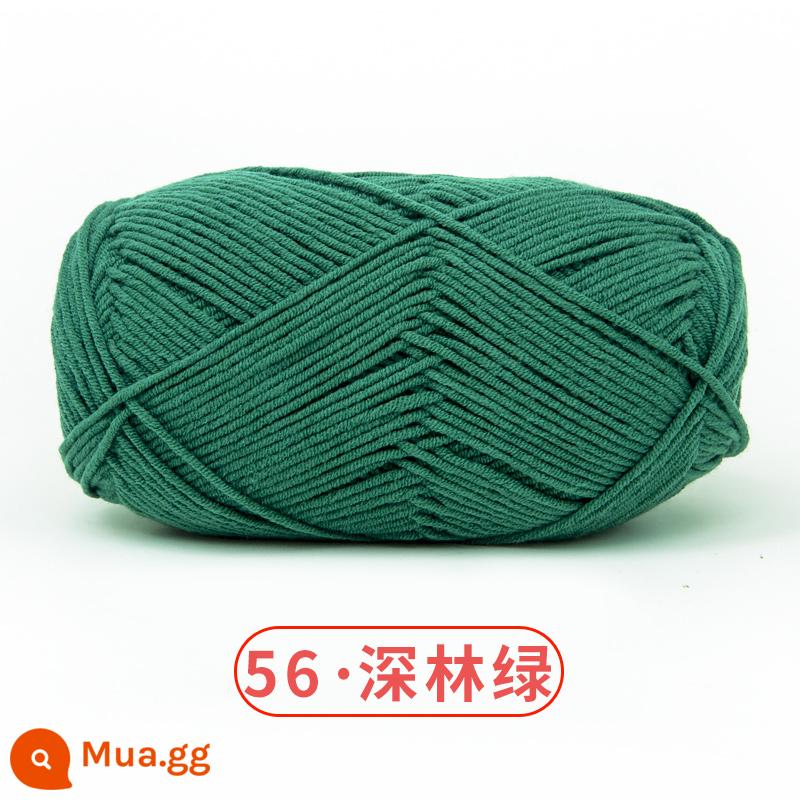 Xuefeier 5 sợi bông sữa búp bê dễ thương 5 sợi cotton chải kỹ sợi sỉ dệt tay tự làm mũ kẹp tóc - 56-Rừng Xanh